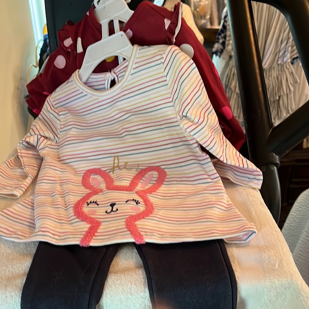 Little me size 12 months 3 piece set with Jean leggings 25.00 new with tags